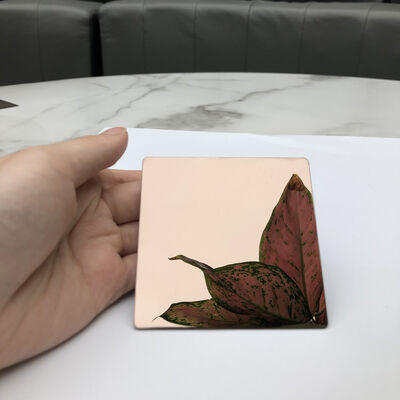 Espejo de bronce revestido con PVD Placa decorativa de acero inoxidable de grado 201 con acabado de superficie 6K/8K