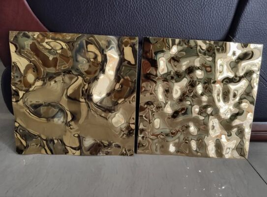 Buen precio Lámina de acero inoxidable 304 Grado Acabado Espejo Dorado Onda de Agua con 0.65mm de Espesor para Aplicaciones Decorativas en línea