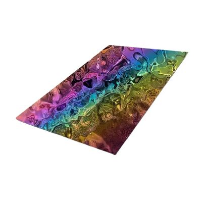 Buen precio PVD recubierto de arco iris espejo de agua ondulado hoja de acero inoxidable 304 grado 0,65 mm de espesor placa decorativa en línea