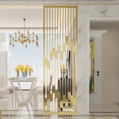 Buen precio Divisor de ambientes de acero inoxidable dorado de lujo - Elegante pantalla metálica de privacidad en línea