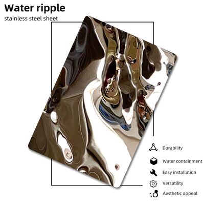 Buen precio Espejo de agua ondulado Hojas de acero inoxidable martillado Panel de pared de acabado en línea