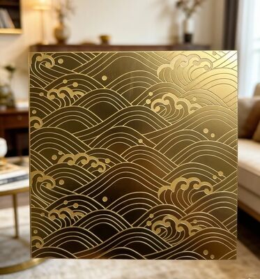 Buen precio Hoja decorativa de acero inoxidable grabada con espejo dorado en línea