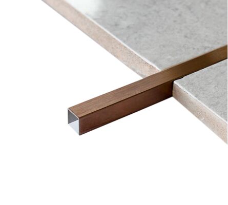Buen precio Tira embellecedora de azulejos en forma de U de acero inoxidable cepillado en oro rosa elegante en línea