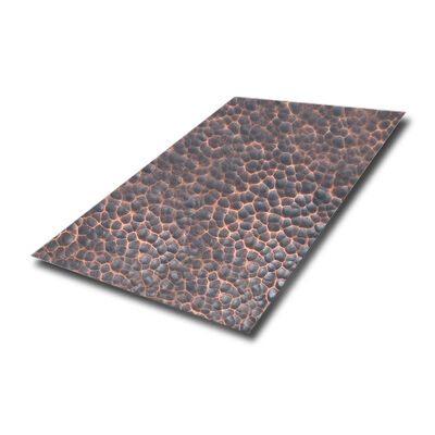 Buen precio Hoja de metal de acero inoxidable de hoja ennegrecida de bronce rojo de textura martillada en línea
