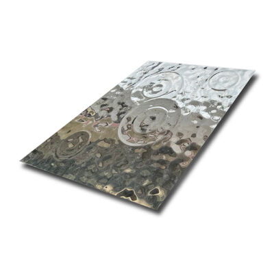 Buen precio Hoja de acero inoxidable de la ondulación del agua del diseño de la gota de lluvia para la decoración de interiores en línea