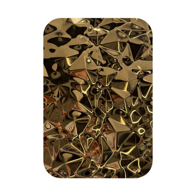 Buen precio Patrón 3D de diamante Oro espejo acabado Refractado hoja de acero inoxidable 0,85 mm de espesor para uso decorativo en línea