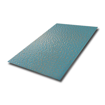 Buen precio Lámina de acero inoxidable 304 con efecto pátina de cobre y textura martillada para aplicaciones decorativas de metal envejecido en línea