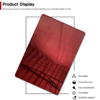 Buen precio Placa Decorativa de Acero Inoxidable 304 Color Rojo Espejo PVD China Norma EN en línea