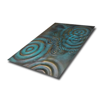 Hoja en relieve de acero inoxidable 304 con patrón ondulado de gotas de lluvia y grosor de 0,85 mm para uso decorativo