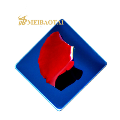 Placa inoxidable coloreada espejo 0.8m m azul de la decoración de la hoja de acero SS304 201