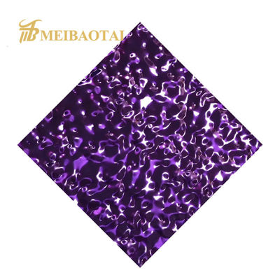 Buen precio Lámina de acero inoxidable 304 con recubrimiento PVD morado de 0.55 mm de grosor y acabado de onda de agua para techo y pared en línea
