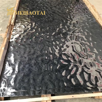Lámina de acero inoxidable con acabado de espejo de plata de grado 201 con ondulación de agua 1m de ancho para paneles decorativos