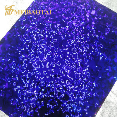 PVD Púrpura Revestido 304 Acero inoxidable Hoja de ondulación de agua en 1219x2438mm Tamaño para decoración de techo y pared