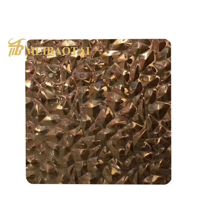 JIS Standard Rose Gold Plating 0,65 mm de espesor hoja de acero inoxidable en relieve para placa SS decorativa