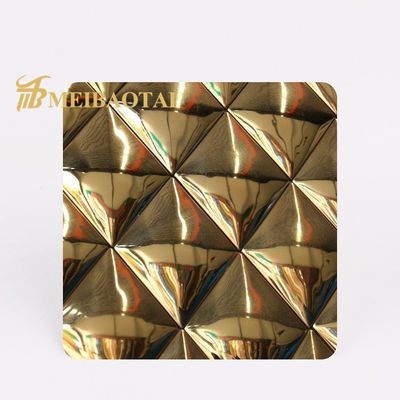 Buen precio El espejo del oro SS304 201 grabó en relieve la pared de acero inoxidable de la decoración de la hoja del color en línea