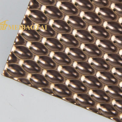Hoja de acero inoxidable de color rosa revestida de 4x8 pies de grado 201 en relieve para paneles de pared decorativos