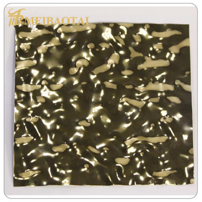 Oro Espejo Refractado Hoja de acero inoxidable 0,85 mm espesor 3048 mm longitud Placa de metal decorativa