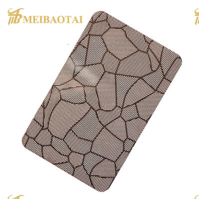 Buen precio Hoja de acero inoxidable de Rose Gold Black Mirror Etched 304 cuatro pies en línea