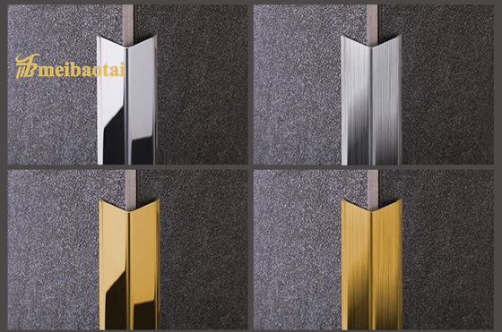 Buen precio Los 10FT L forman el ajuste negro de plata del borde de Rose Gold Mirror Hairline Tile del oro del ajuste de la teja en línea