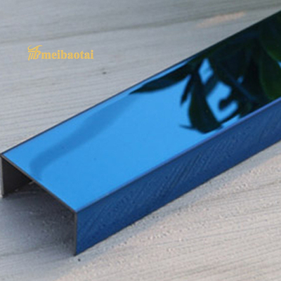 Ajuste de acero inoxidable decorativo 20m m, ajuste de acero inoxidable azul de la teja de PVD U