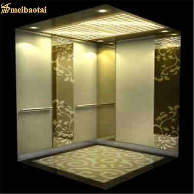 Estándar inoxidable del EN del grueso de la hoja de acero 0.95m m del elevador decorativo de la elevación del oro
