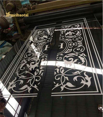 Lámina de acero inoxidable para elevador con revestimiento de plata y grabado floral, tamaño 1219x2438mm, lámina SS 304