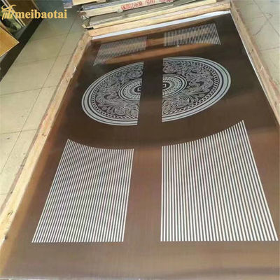 0.95mm espesor 304 placa de acero inoxidable con diseño grabado para ascensores en 1219x2438mm tamaño
