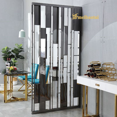 Buen precio PVD Design de línea de cabello recubierto de color negro divisor de habitación de acero inoxidable con partición de corte láser de tamaño personalizado en línea