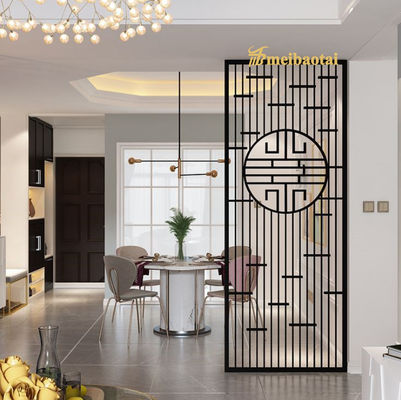 Buen precio Cortar con láser PVD Color negro revestido divisor de habitación de acero inoxidable con tamaño personalizado en línea