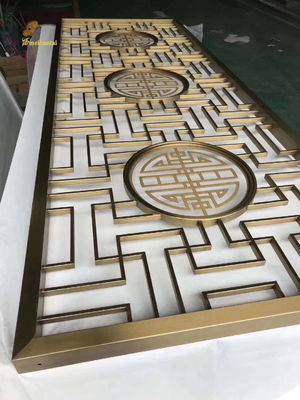 Buen precio Ss304 divisor de habitación de acero inoxidable color dorado decoración de la pared línea de cabello en línea