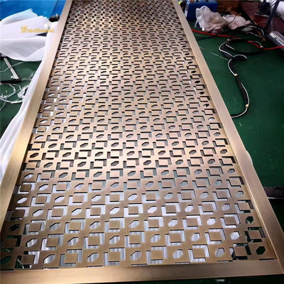 Buen precio PVD Oro Negro Revestido de Acero Inoxidable Aluminio División de Sala Tamaño personalizado en línea