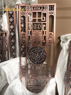 Buen precio Estilo hotelero de acero inoxidable, hierro, pantalla de aluminio decoración divisor de habitaciones en línea