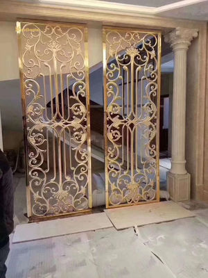 Buen precio 201 304 Cuarto de acero inoxidable divisor de forma a cuadros Decoración de hotel en línea