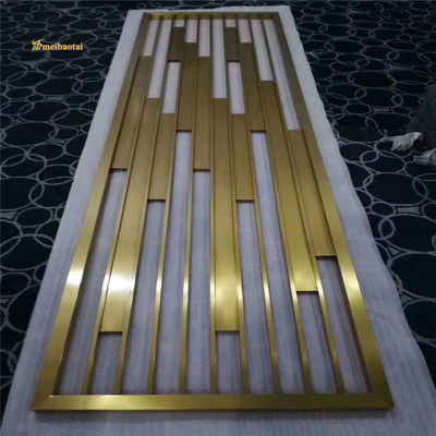 Buen precio Color dorado PVD de 30 mm de espesor corte láser de acero inoxidable divisor de habitación panel de privacidad de acero decorativo en línea