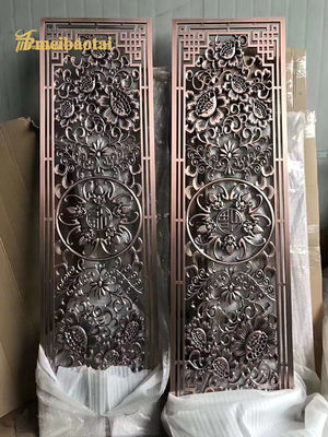 Buen precio 201 304 Antigua decoración de hotel de bronce divisor de habitaciones de acero inoxidable en línea