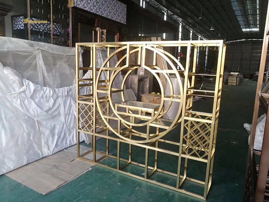 Buen precio Espejo de oro decorativo divisor de habitación de acero inoxidable tamaño personalizable en línea