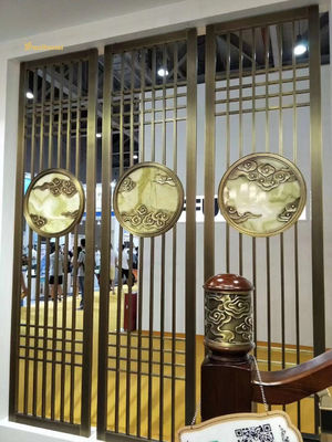 SS304 201 Oro línea de cabello Acero inoxidable Decoración de la pantalla Hotel, Pared, Restaurante