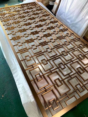 Buen precio Corte con láser divisor de habitación de acero inoxidable con revestimiento de oro rosa y tamaño personalizado en línea