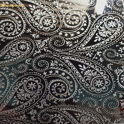 Hoja de acero inoxidable grabado de 304 grado con película de PVC recubierta 1219x2438mm Tamaño para uso decorativo