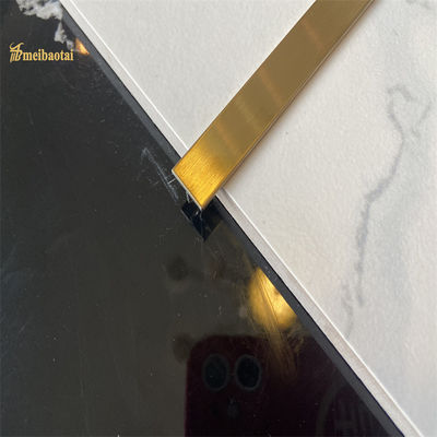 Rodapié de acero inoxidable 304 con acabado dorado en forma de T para perfil metálico de esquina, estándar GB