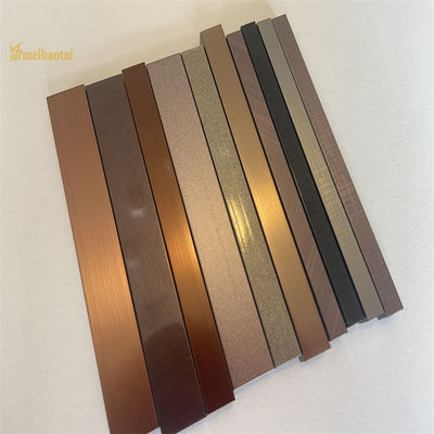 Colorida línea de cabello acabado 304 azulejos de acero inoxidable recorte U6 U8 U12 perfil para bordes decorativos