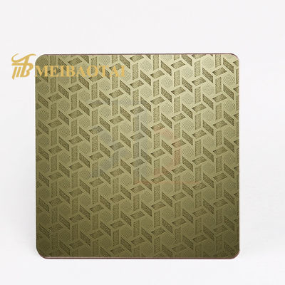 Oro Plata Color 304 de acero inoxidable hoja en relieve 0,85 mm de espesor para paneles decorativos de pared