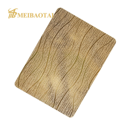 Madera inoxidable decorativa de la hoja de acero 304 de la pared grabada en relieve acabada