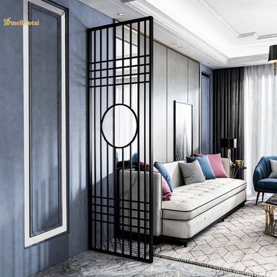 Buen precio 201 Acero inoxidable PVD negro revestido tamaño personalizado Divisor de habitación de metal pantalla decorativa en línea