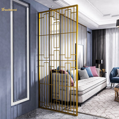 Buen precio Divisor de ambiente de aluminio con revestimiento de color PVD dorado y tratamiento de superficie cepillada y tamaño personalizado en línea