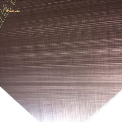 Buen precio Lámina de acero inoxidable con acabado cepillado antihuellas y línea de cabello color bronce de 1219x2438 mm para decoración arquitectónica en línea
